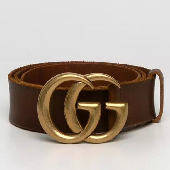 Gucci Accessories - Gucci Leather GG Marmont Buckle Adjustable Wide Waistbelt Brown Women's 75 / S